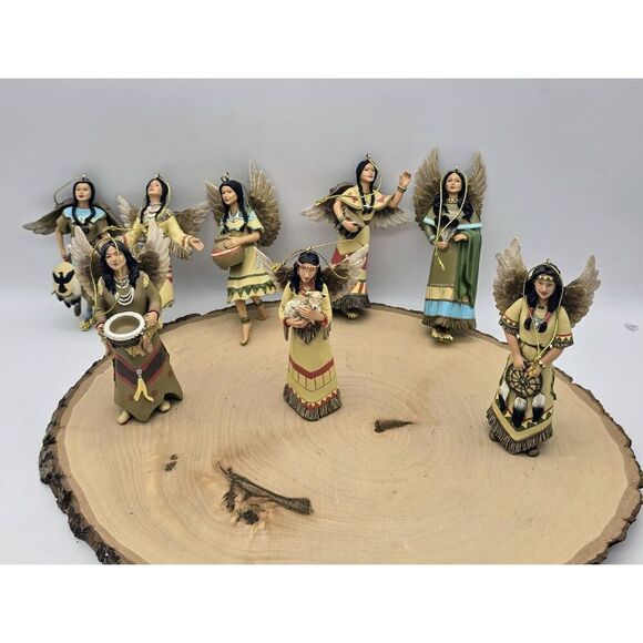 8 Southwestern Native American Angel Wings Christmas Ornaments Complete Set - Picture 1 of 14